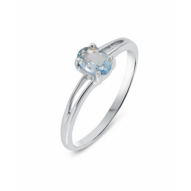  Bague Or Blanc 375 Aigue Marine Cette jolie bague corps ondulé est ornée d une pierre ovale La pierre mesure 6x4mm, elle ...