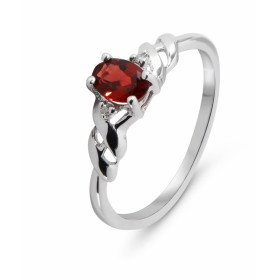  Bague Grenat Diamant Or Blanc 375 Cette bague Or 375 est surmontée d un Grenat serti par 4 griffes Ce Grenat est taillé o...