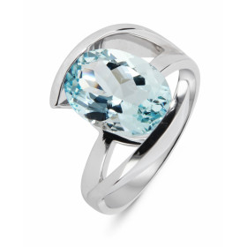  Bague Or Blanc 750 Aigue Marine Ovale 14x10mm Cette bague est sertie d une Aigue marine ovale 14x10mm Son poids est 5,17 ...