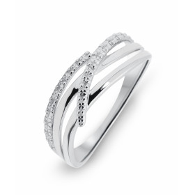 Bague Or Blanc 750 sertie 2 diamants pour un poids total 0,01 carat Largeur bague (sur doigt, vue dessus) : 6,6mm Poids Di...