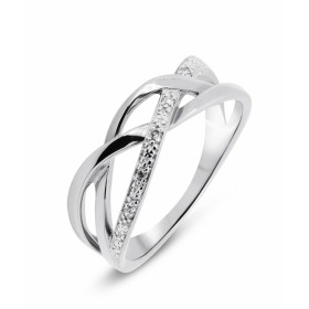  Bague Or Blanc 750 sertie 5 diamants pour un poids total 0,026 carat Largeur bague (sur doigt, vue dessus) : 7,2mm Poids ...