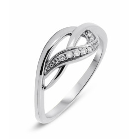  Bague Or Blanc sertie 8 diamants pour un poids total 0,054 carat Largeur monture (vue dessus) : 7,4mm Poids Diamant : 0,0...