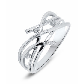  Bague Or Blanc sertie 11 diamants Largeur monture (vue dessus) : 11mm Couleur Diamant : H Pureté Diamant : I Poids Total ...