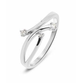 Bague Or Blanc sertie 3 diamants pour un poids total 0,06 carat Largeur monture (vue dessus) : 9,3mm Poids Diamant : 0,06 ...