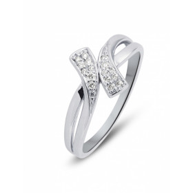  Bague Or Blanc sertie 16 diamants pour un poids total 0,092 carat Largeur monture (vue dessus) : 9,9mm Couleur Diamant : ...