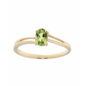 Bague Or Jaune 375 Péridot Cette jolie bague corps ondulé est ornée d une pierre ovale La pierre mesure 6x4mm, elle est ma...