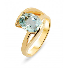  Bague Or Jaune 750 Aigue marine Ovale 10x8mm Bague Or Jaune 750 (Or 18 carats) Aigue Marine ovale 10x8 mm (2,3 carats) La...