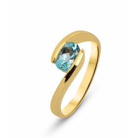  Bague Or jaune 750 Aigue Marine Ovale 7x5mm Bague Or Jaune 750 (18 carats) Aigue Marine ovale 7x5mm (0.65 carat) Serti de...