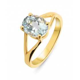  Bague Or Jaune 750 Aigue Marine Ovale 9x7mm Bague Or Jaune 750 (18 carats) Aigue Marine ovale 9x7mm (1,8 carat) Serti à 4...