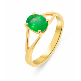  Bague Or Jaune 750 Emeraude ovale 8x6mm Bague Or Jaune 750 Emeraude ovale 8x6mm (1.1 carat) Serti à griffes 