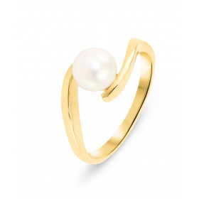  Bague Or jaune 750 Perle Akoya Perle ronde 7.5mm diamètre qualité AAA 