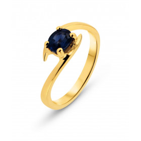  Bague Or Jaune 750 sertie d un Saphir ovale 6x4mm Serti à griffes Poids saphir : 0.6 carat 