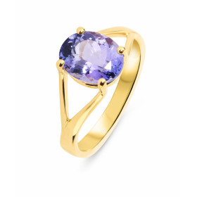  Bague Or Jaune 750 Tanzanite Ovale 10x8mm Bague Or Jaune 750 Tanzanite Ovale 9.5x7.6mm (2,2 carats) Serti à griffes 