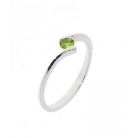  Bague Argent 925 P&eacute;ridot sertie d une petite pierre 3,5mm 