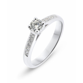 Bague Solitaire Or Blanc  Diamant