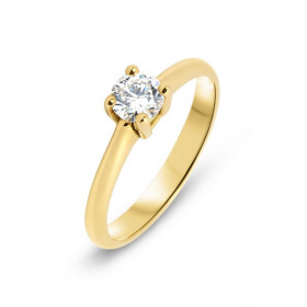  Bague Solitaire Or Jaune 750 Diamant Monture type solitaire Serti à griffes Poids diamant : 0,34 carat Diamant couleur K ...