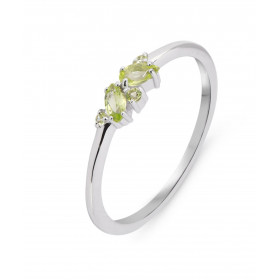  Bague Thelma Argent 925 Rhodié Péridot Bague sertie petites pierres rondes, marquise poire, le tout serti à griffes La ba...