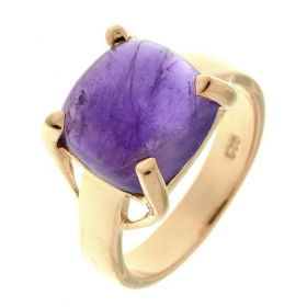 Bague Vermeil sertie d une Améthyste taille coussin 12x12mm