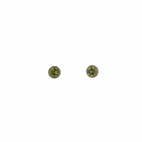 Boucles d'oreilles Argent 925 Oxyde de Zirconium Vert (couleur péridot) serties de pierres de 3mm, serti clos