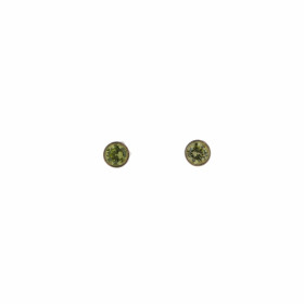 Boucles d oreilles Argent 925 Oxyde Zirconium Vert (couleur péridot) serties pierres 3mm, serti clos