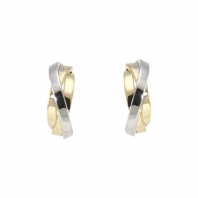  Boucles d oreilles 2 Ors 375 style demi-créoles Dimensions du motif vu face : 12x5mm 