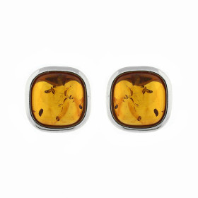  Boucles d oreilles Ambre Coussin Argent 925 Boucles d oreilles Argent 925 Ambre couleur cognac Ambres taillées coussins 9...