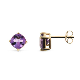 Boucles d oreilles Améthyste Or Jaune 375 Les Améthystes sont maintenues par 4 griffes Ces boucles sont serties pierres ta...
