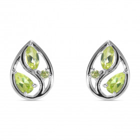 Boucles d'oreilles Arbre de Vie Argent et Péridot