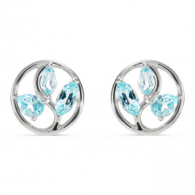 Boucles d oreilles Arbre Vie Argent Topaze bleue traitée Motif Argent 925 rhodié mesurant 10mm diamètre Chaque boucle est ...