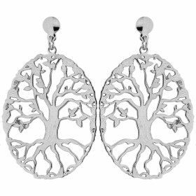  Boucles d oreilles Arbre vie Argent 925 Rhodié Longueur : 4,5cm Système fermeture : poussettes 