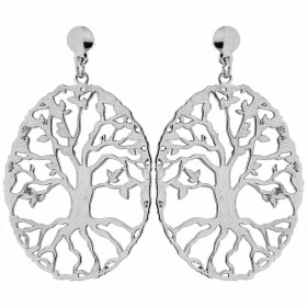 Boucles d'oreilles Arbre de vie en Argent 925 Rhodié