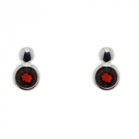 Boucles d oreilles Argent 925 Grenat serties pierres 4mm diamètre Dimensions du motif: 8x5mm 