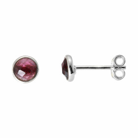 Boucles d oreilles Argent 925 Grenat Rond facetté 5mm Puces d oreilles pierres rondes facettées 5mm diamètre Pierres maint...