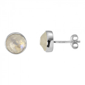 Boucles d'oreilles Argent 925 Labradorite Ronde facettée 7mm