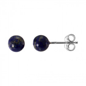 Boucles d oreilles Argent 925 Lapis Lazuli Boules 6mm Boucles d oreilles composées boules Lapis Lazuli montées sur tiges A...