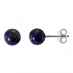  Boucles d oreilles Argent 925 Lapis Lazuli Boules 8mm Boucles d oreilles composées boules Lapis Lazuli montées sur tiges ...
