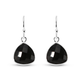 Boucles d oreilles Argent 925 Onyx Ces boucles d oreilles pendantes sont serties pierres triangulaire taillée dome Les dim...