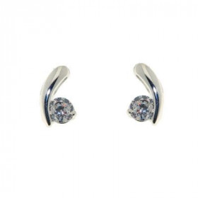 Boucles d oreilles Argent 925 Oxyde Zirconium serties pierres 3,5mm diamètre Dimensions du motif: 8x5mm 