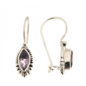 Boucles d oreilles Pendantes Argent Améthyste Ces boucles d oreilles sont serties pierres forme navette Les dimensions des...