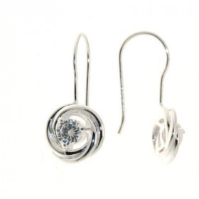 Boucles d oreilles Argent 925 Oxyde Zirconium serties pierres 5mm diamètre Motifs composés d anneaux entrelacés (Diamètre ...