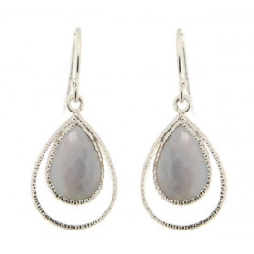 Boucles d oreilles Pendantes Argent Calcédoine Ces boucles d oreilles sont serties pierres facettées taillées poire Les di...