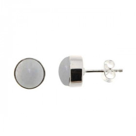  Puces d oreilles Argent Calc&eacute;doine Ces boucles d oreilles sont serties calc&eacute;doines rondes 8mm diam&egrave;t...