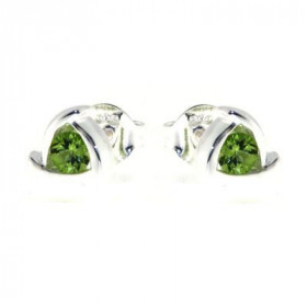Boucles d oreilles Argent 925 Péridot Dimensions du motif : 7.5 x 8 mm Diamètre des pierres : 3.5mm 