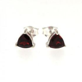 Boucles d'oreilles Argent  Grenat Triangulaire 6mm