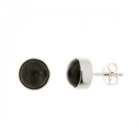 Puces d oreilles Argent Labradorite Ces boucles d oreilles sont serties labradorites rondes taillées cabochon Le diamètre ...