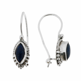 Boucles d'oreilles Argent Lapis Lazuli Navette 7x3mm