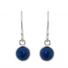 Boucles d'oreilles Pendantes en Argent et Lapis Lazuli. Ces boucles d'oreilles sont serties de pierres rondes taillées en ...