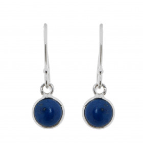 Boucles d oreilles Pendantes Argent Lapis Lazuli Ces boucles d oreilles sont serties pierres rondes taillées cabochon Le d...