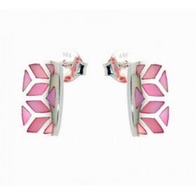 Rose Boucles d oreilles Argent 925 Nacre Rose Dimensions du motif : 14 x 8mm 