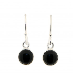 Boucles d oreilles Pendantes Argent Onyx Ces boucles d oreilles sont serties pierres rondes taillées cabochon Le diamètre ...